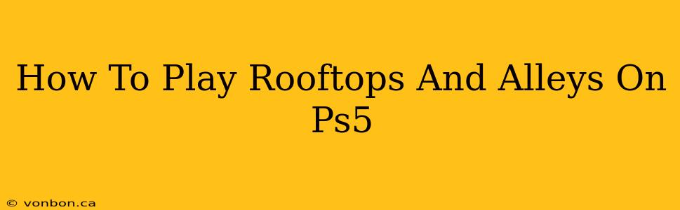 How To Play Rooftops And Alleys On Ps5