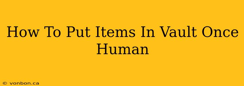 How To Put Items In Vault Once Human