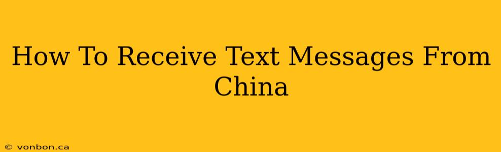 How To Receive Text Messages From China