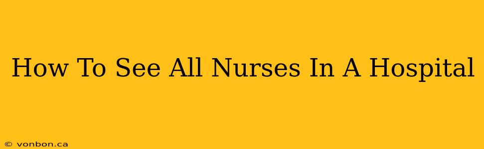 How To See All Nurses In A Hospital