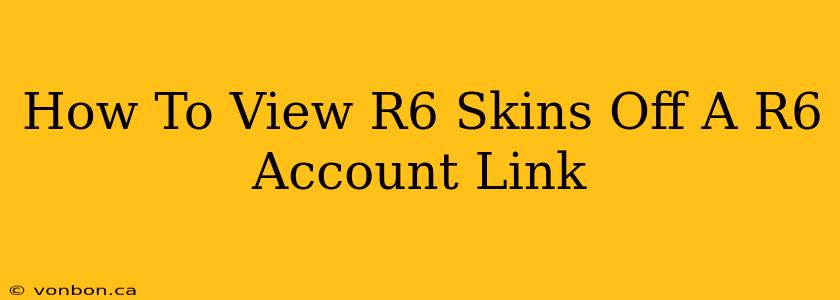 How To View R6 Skins Off A R6 Account Link