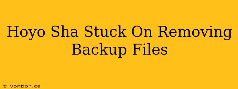 Hoyo Sha Stuck On Removing Backup Files