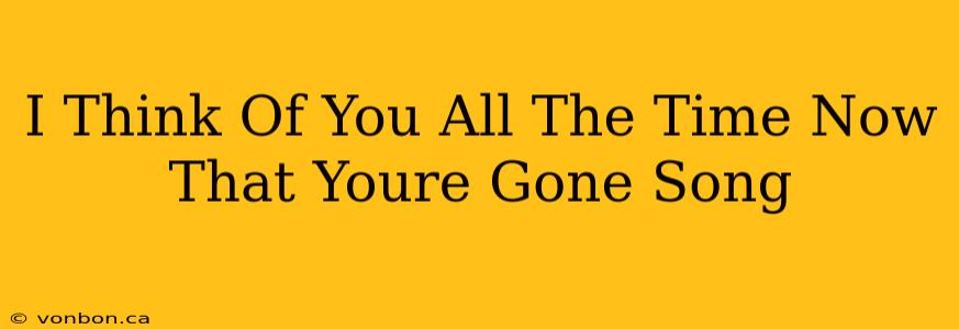 I Think Of You All The Time Now That Youre Gone Song