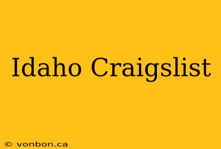 Idaho Craigslist