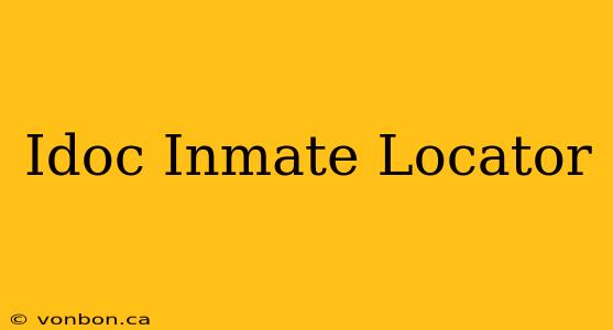 Idoc Inmate Locator