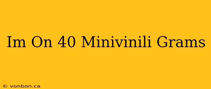 Im On 40 Minivinili Grams