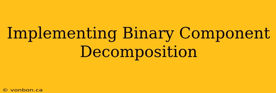 Implementing Binary Component Decomposition