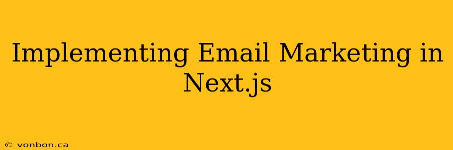Implementing Email Marketing in Next.js