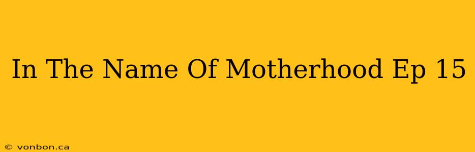 In The Name Of Motherhood Ep 15