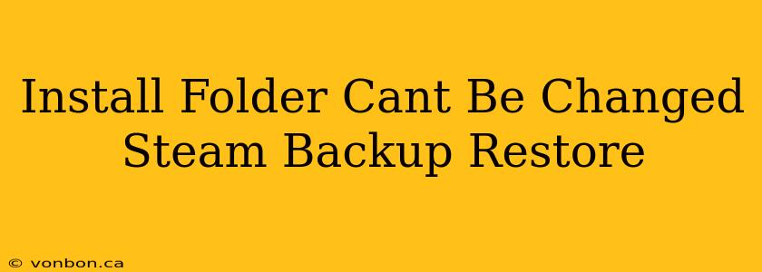 Install Folder Cant Be Changed Steam Backup Restore