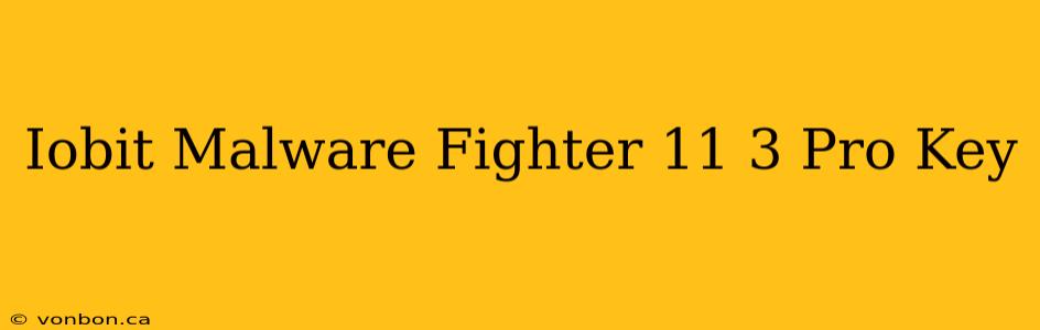 Iobit Malware Fighter 11 3 Pro Key