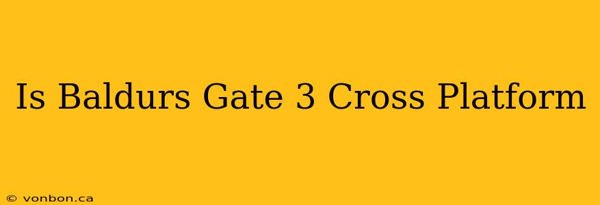 Is Baldurs Gate 3 Cross Platform