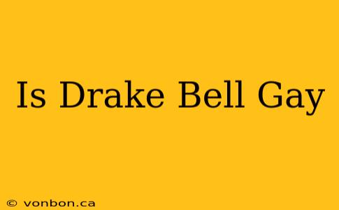 Is Drake Bell Gay