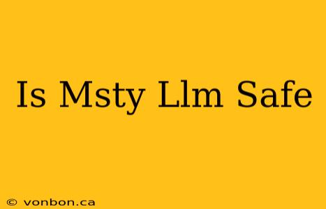 Is Msty Llm Safe