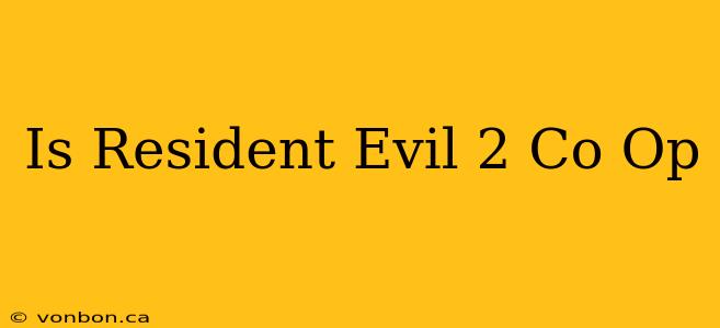 Is Resident Evil 2 Co Op