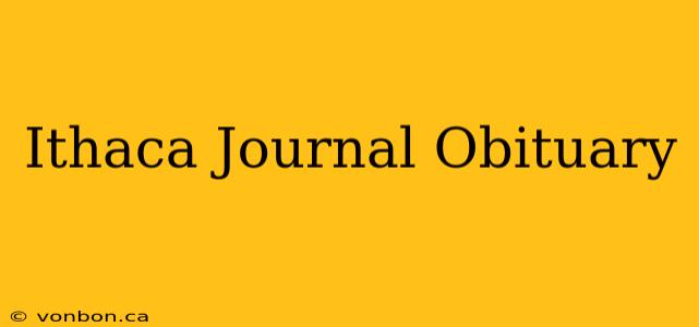 Ithaca Journal Obituary