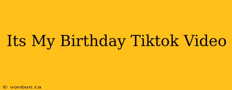 Its My Birthday Tiktok Video