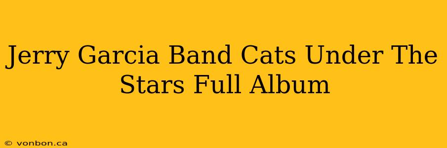 Jerry Garcia Band Cats Under The Stars Full Album