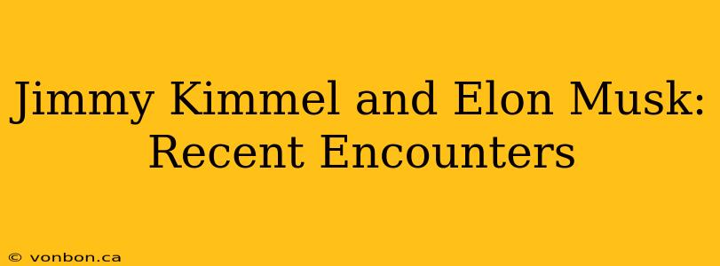 Jimmy Kimmel and Elon Musk: Recent Encounters