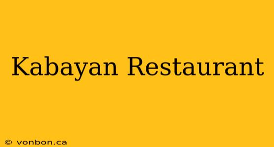 Kabayan Restaurant