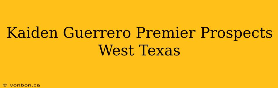 Kaiden Guerrero Premier Prospects West Texas