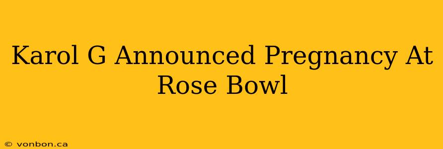 Karol G Announced Pregnancy At Rose Bowl