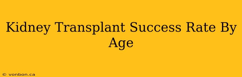 Kidney Transplant Success Rate By Age