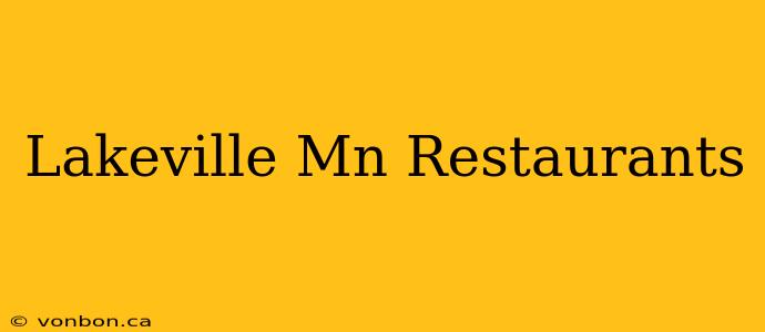 Lakeville Mn Restaurants