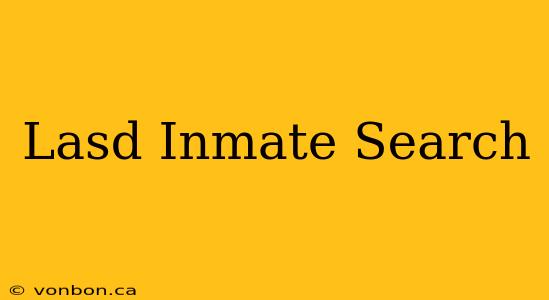 Lasd Inmate Search