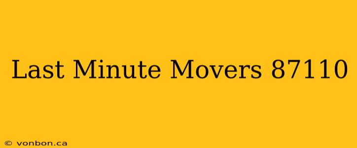 Last Minute Movers 87110