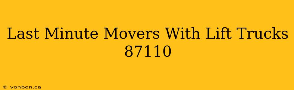 Last Minute Movers With Lift Trucks 87110