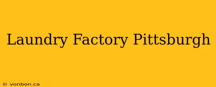 Laundry Factory Pittsburgh