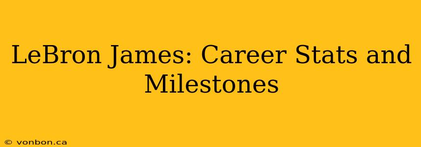 LeBron James: Career Stats and Milestones