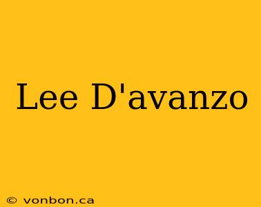 Lee D'avanzo