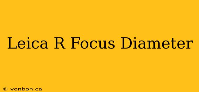 Leica R Focus Diameter