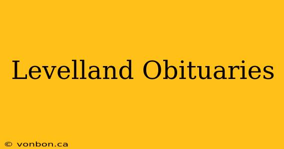 Levelland Obituaries