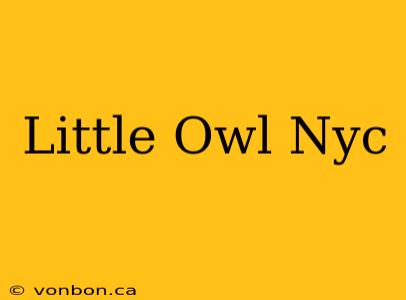 Little Owl Nyc