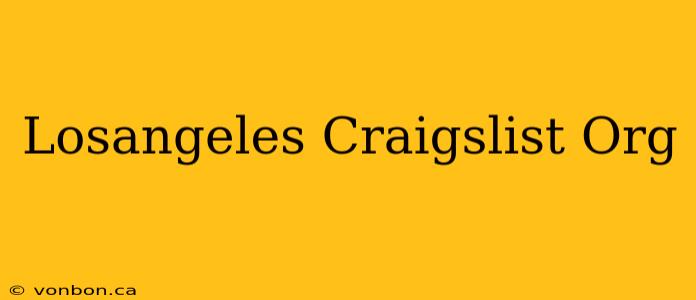 Losangeles Craigslist Org