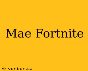 Mae Fortnite