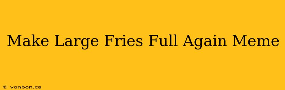 Make Large Fries Full Again Meme