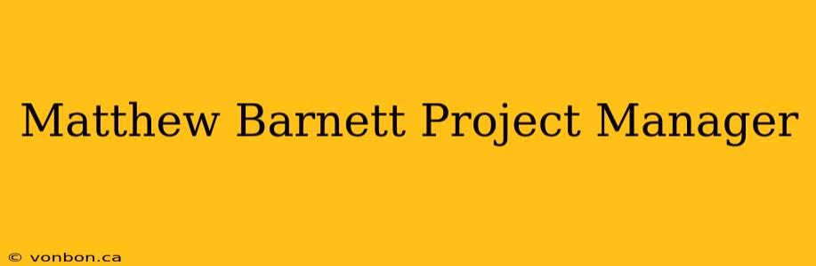 Matthew Barnett Project Manager