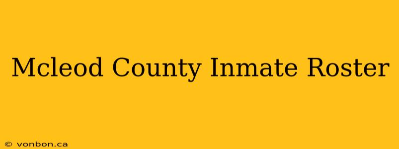 Mcleod County Inmate Roster