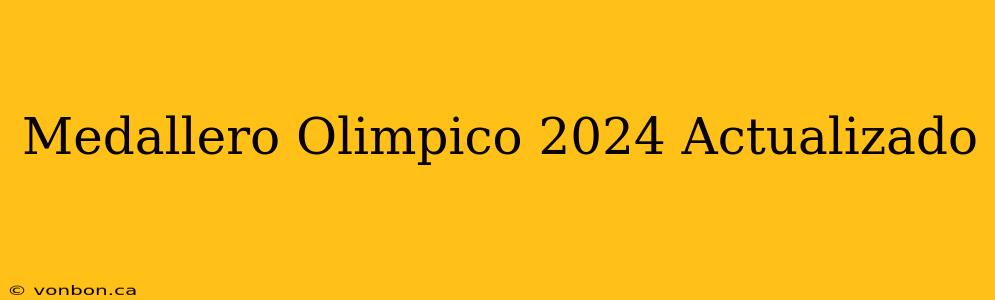 Medallero Olimpico 2024 Actualizado