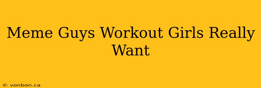 Meme Guys Workout Girls Really Want