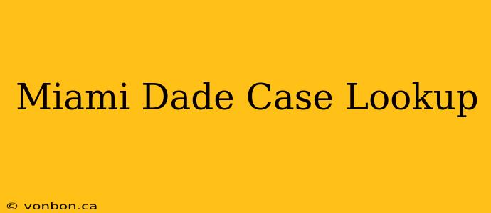 Miami Dade Case Lookup