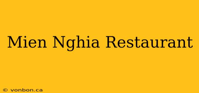 Mien Nghia Restaurant