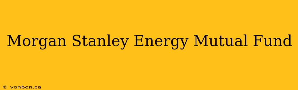 Morgan Stanley Energy Mutual Fund