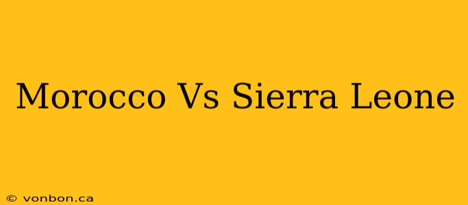 Morocco Vs Sierra Leone