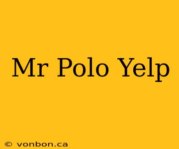 Mr Polo Yelp