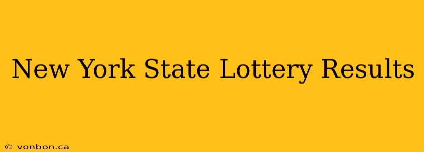 New York State Lottery Results